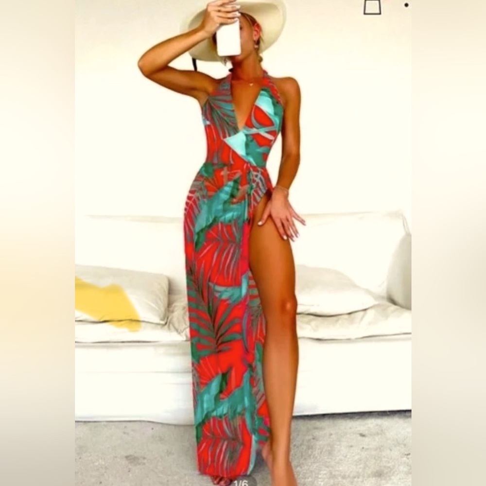 NWT One Piece Swimsuit with Sheer Cover set.
